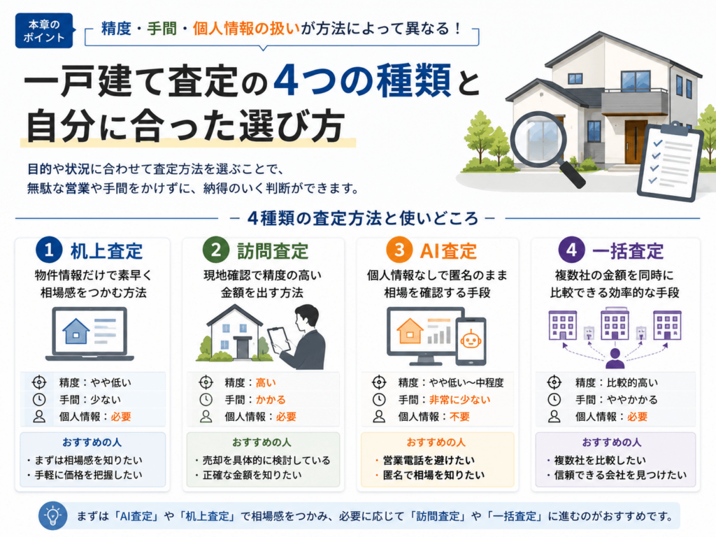 一戸建ての査定についての選び方画像