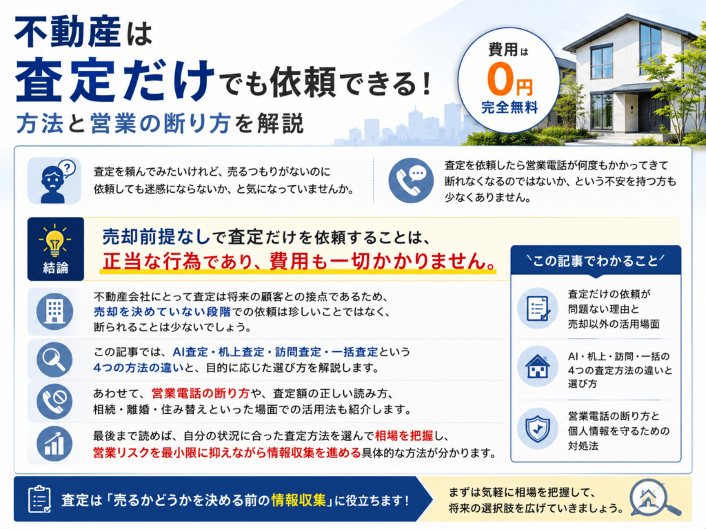不動産は査定だけでも依頼いできることを示す画像